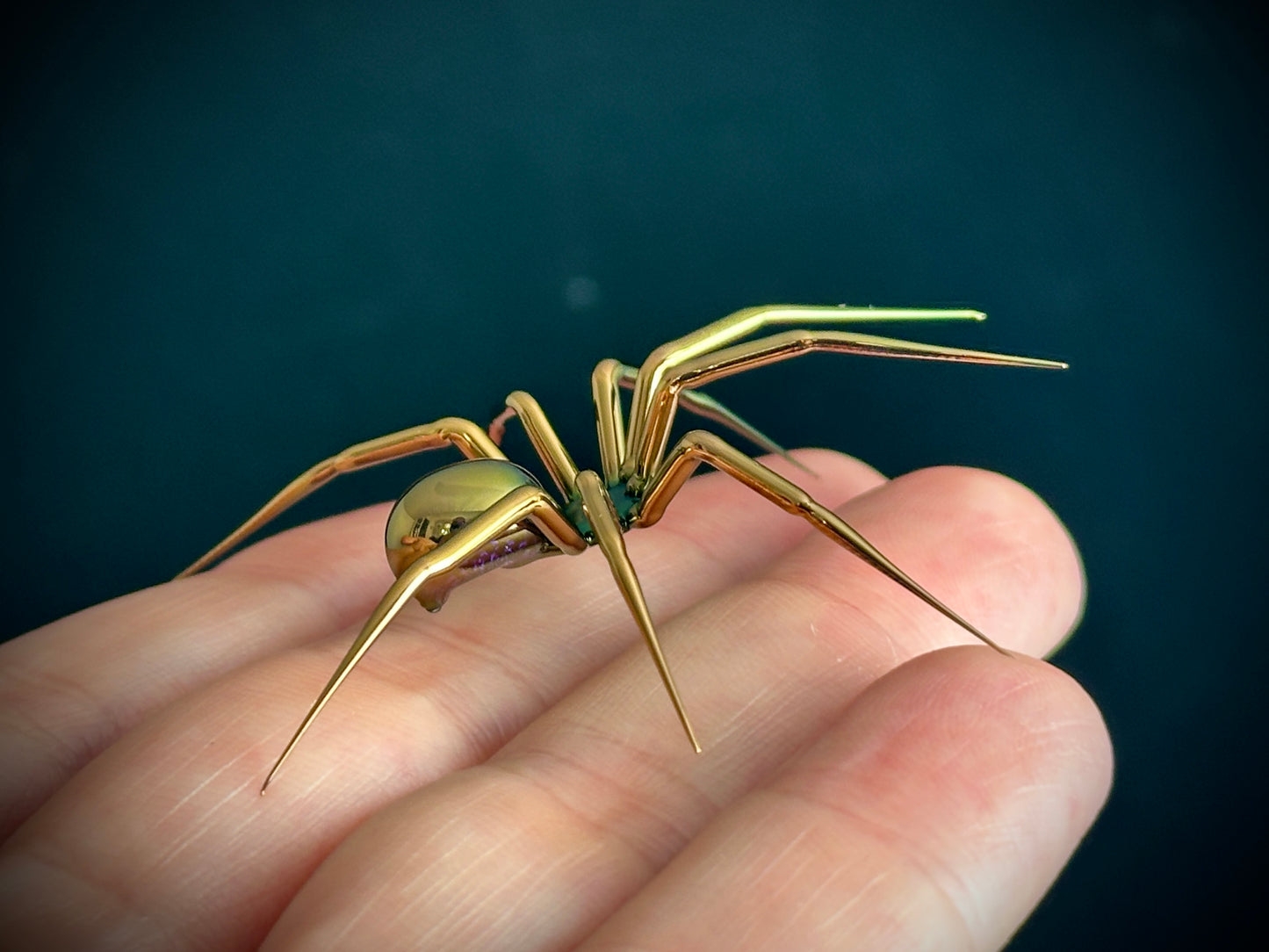 Golden Spider - Glass Figurine Sculpture