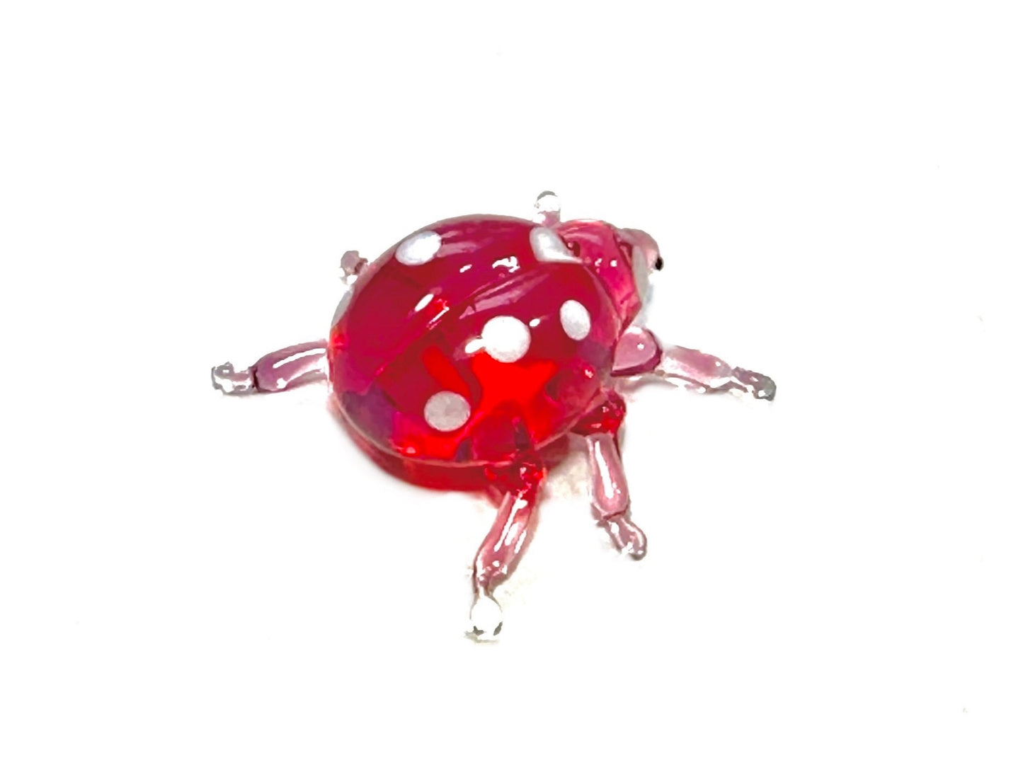 Pink Ladybug - Glass Figurine Sculpture