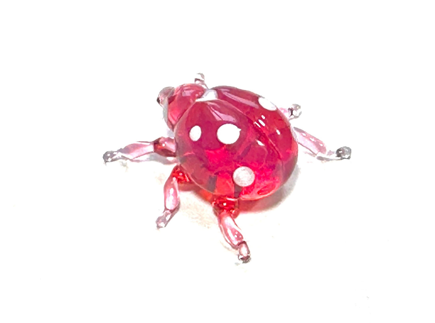 Pink Ladybug - Glass Figurine Sculpture