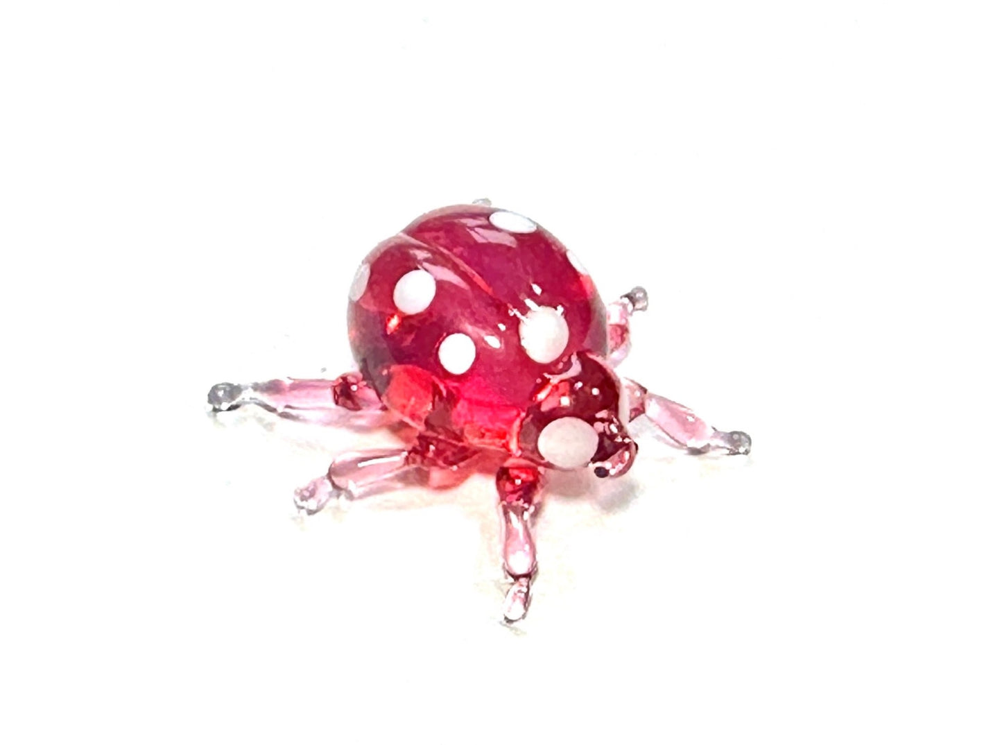 Pink Ladybug - Glass Figurine Sculpture