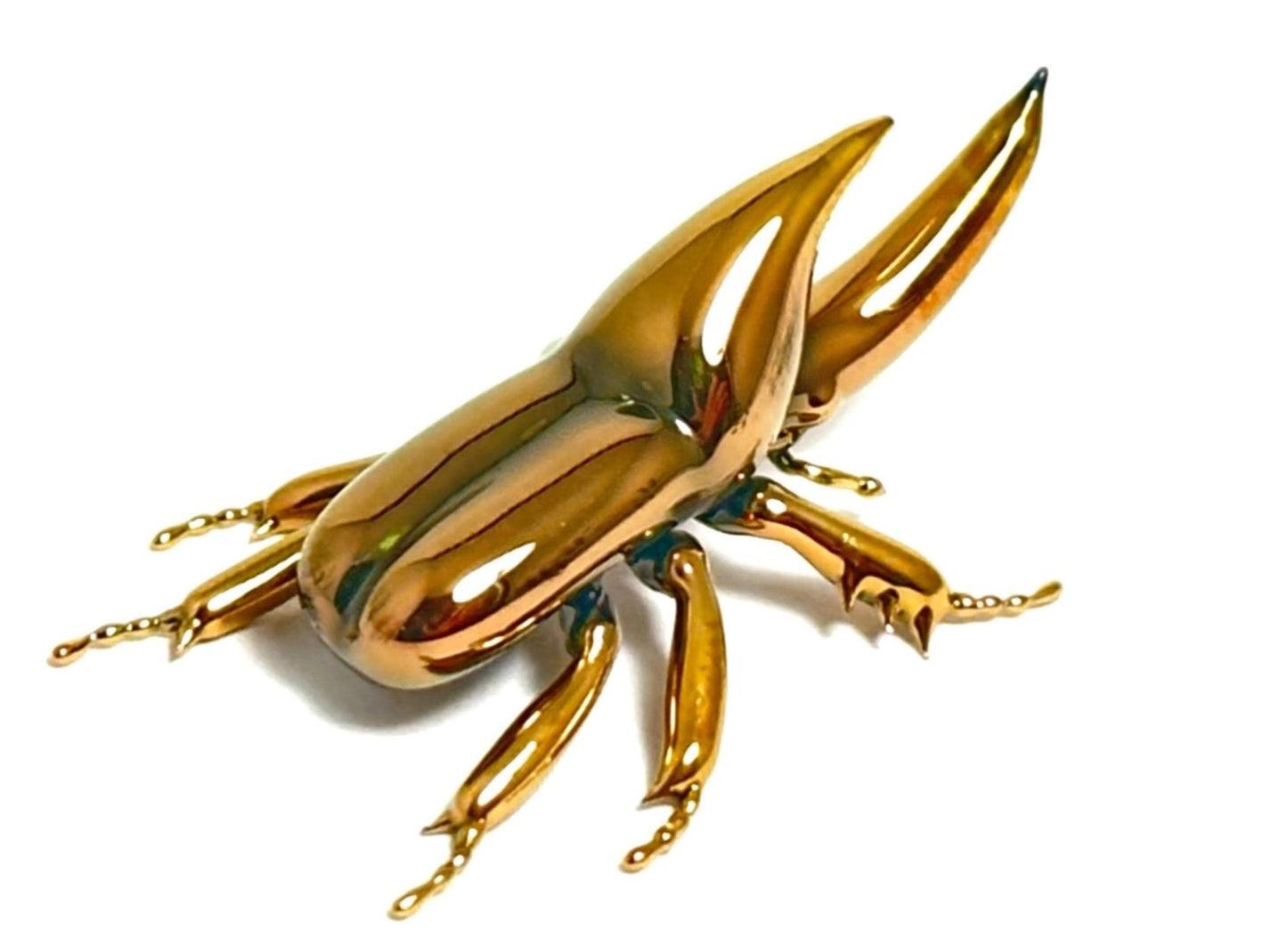 Golden Baby Rhinoceros Beetle - Glass Figurine Sculpture