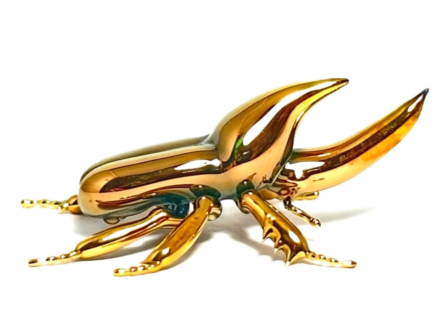 Golden Baby Rhinoceros Beetle - Glass Figurine Sculpture