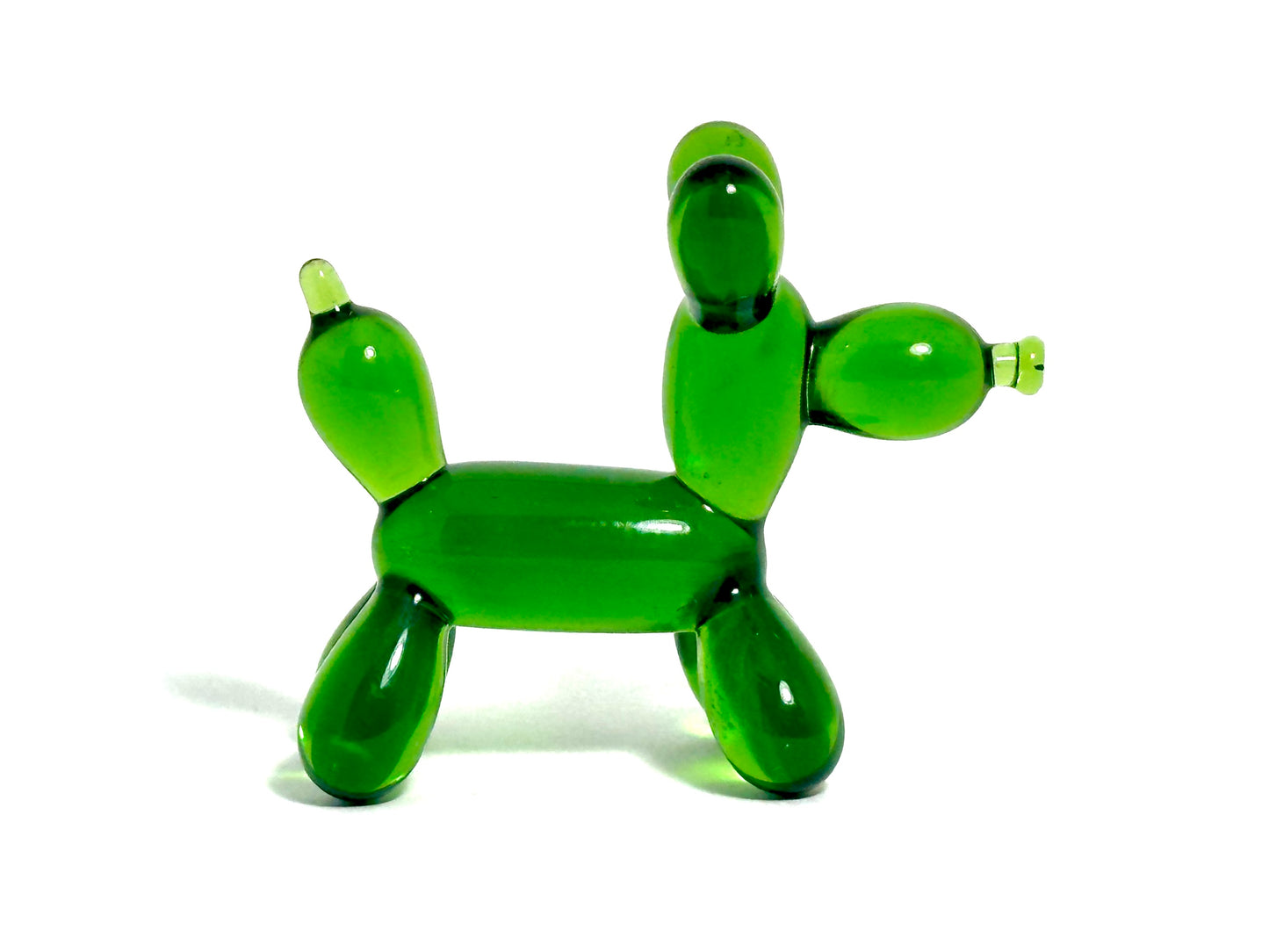 Emerald Balloon Doggy - Glass Figurine Sculpture