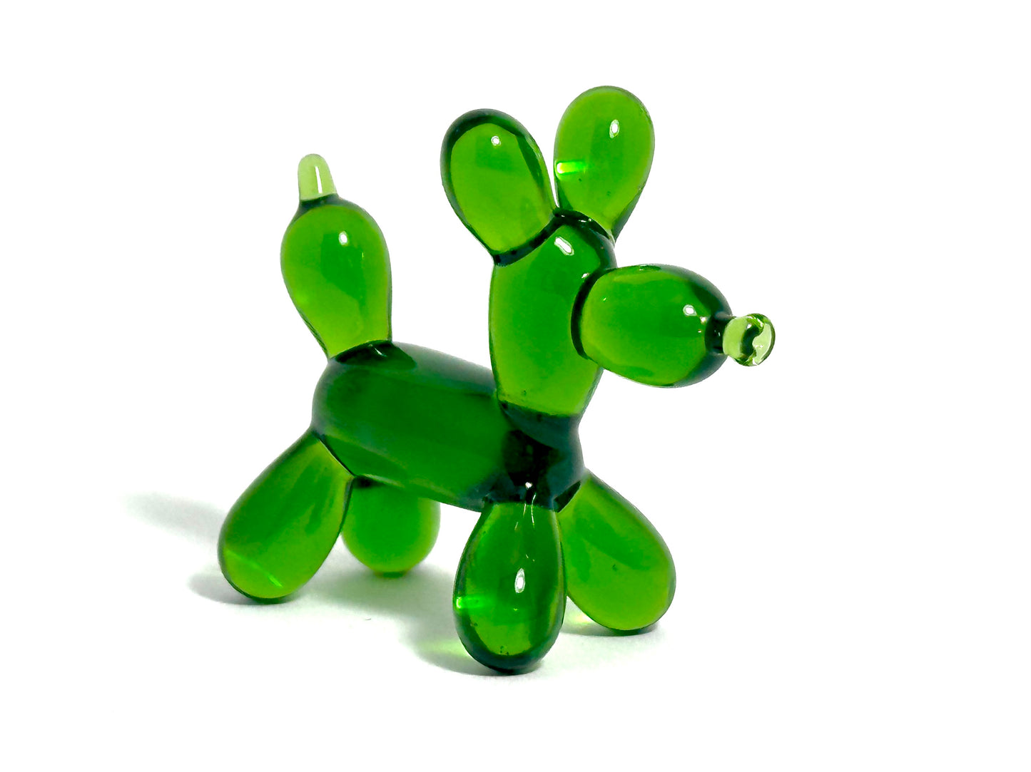 Emerald Balloon Doggy - Glass Figurine Sculpture