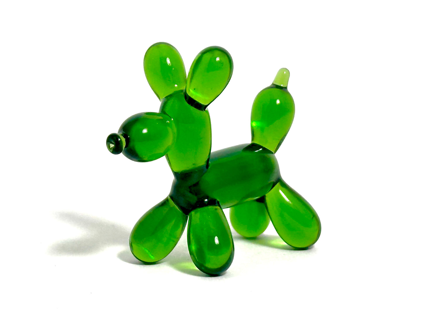 Emerald Balloon Doggy - Glass Figurine Sculpture