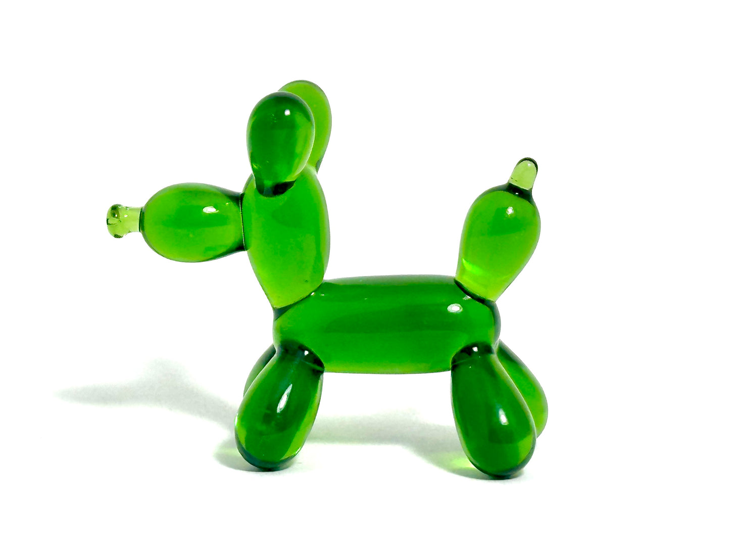 Emerald Balloon Doggy - Glass Figurine Sculpture