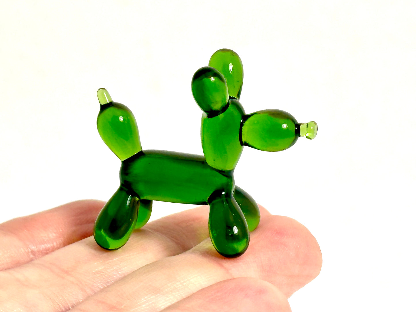 Emerald Balloon Doggy - Glass Figurine Sculpture