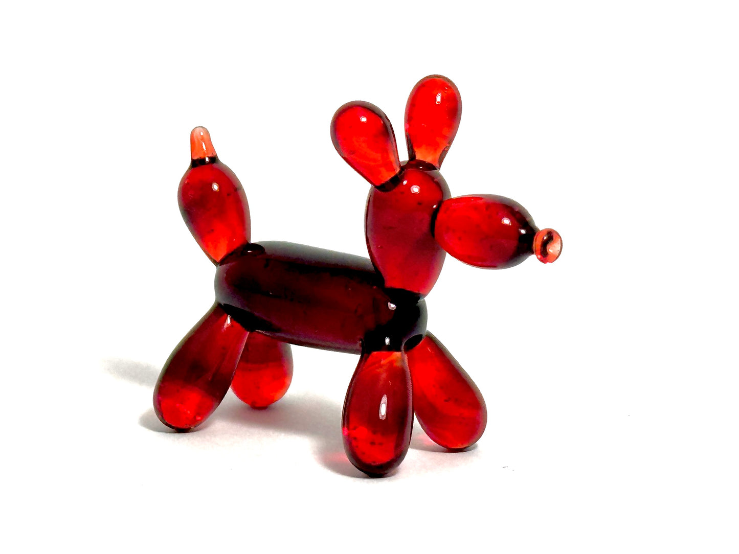 Balloon Doggy Red Ruby - Glass Figurine Sculpture