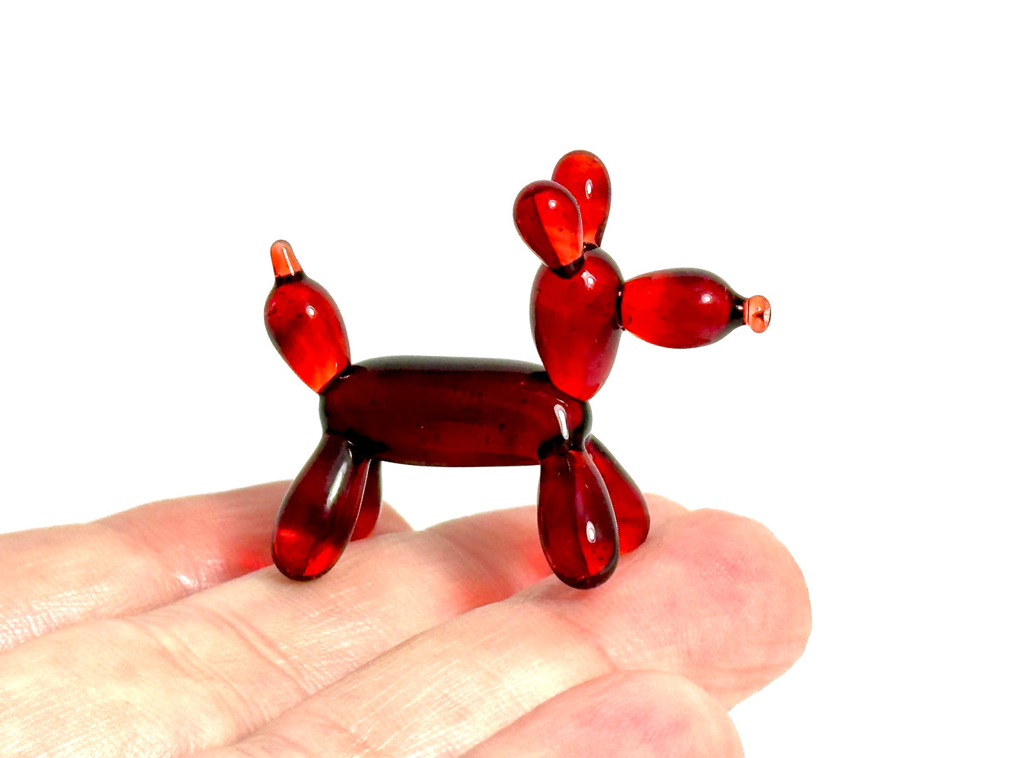 Balloon Doggy Red Ruby - Glass Figurine Sculpture