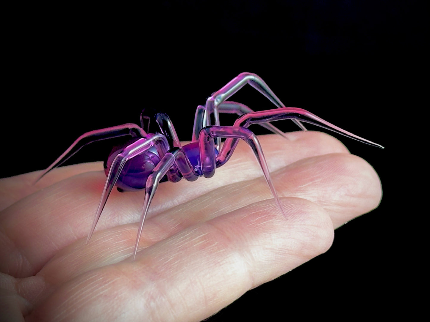 Purple Walking Spider  - Glass Figurine Sculpture