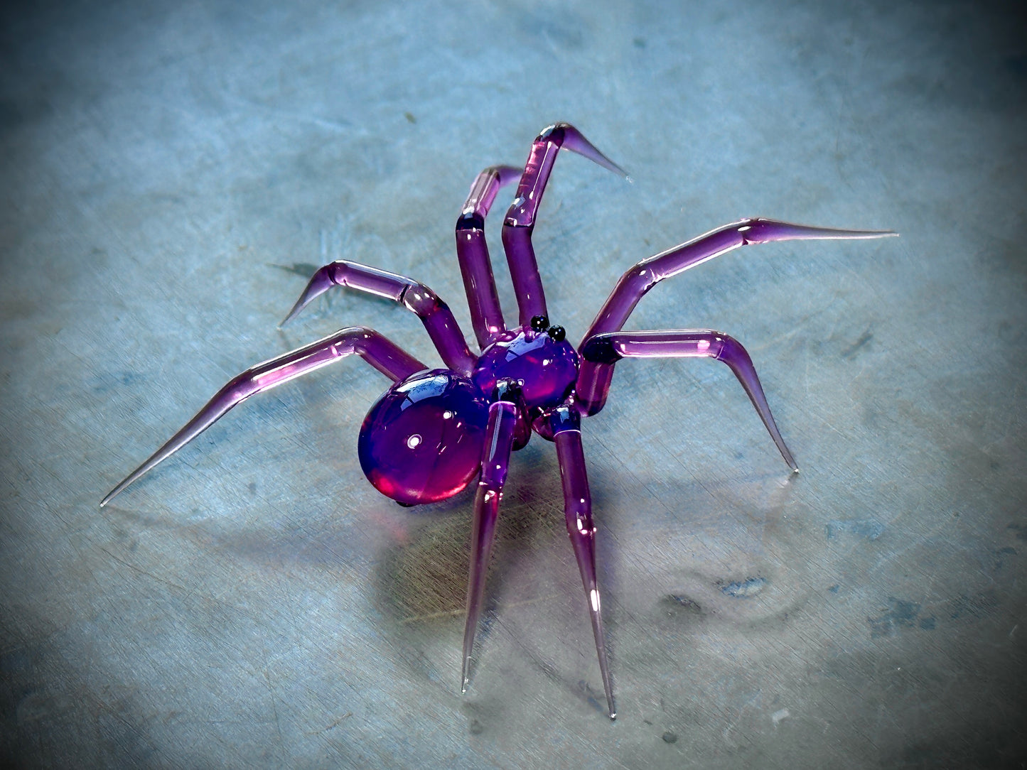 Purple Walking Spider  - Glass Figurine Sculpture