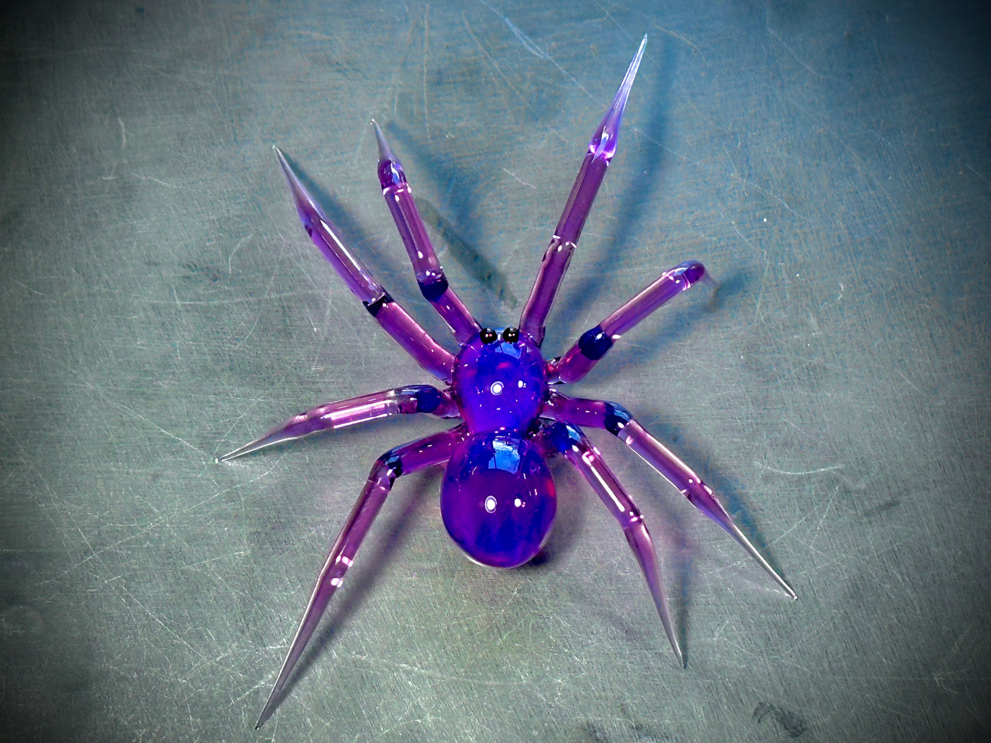 Purple Walking Spider  - Glass Figurine Sculpture