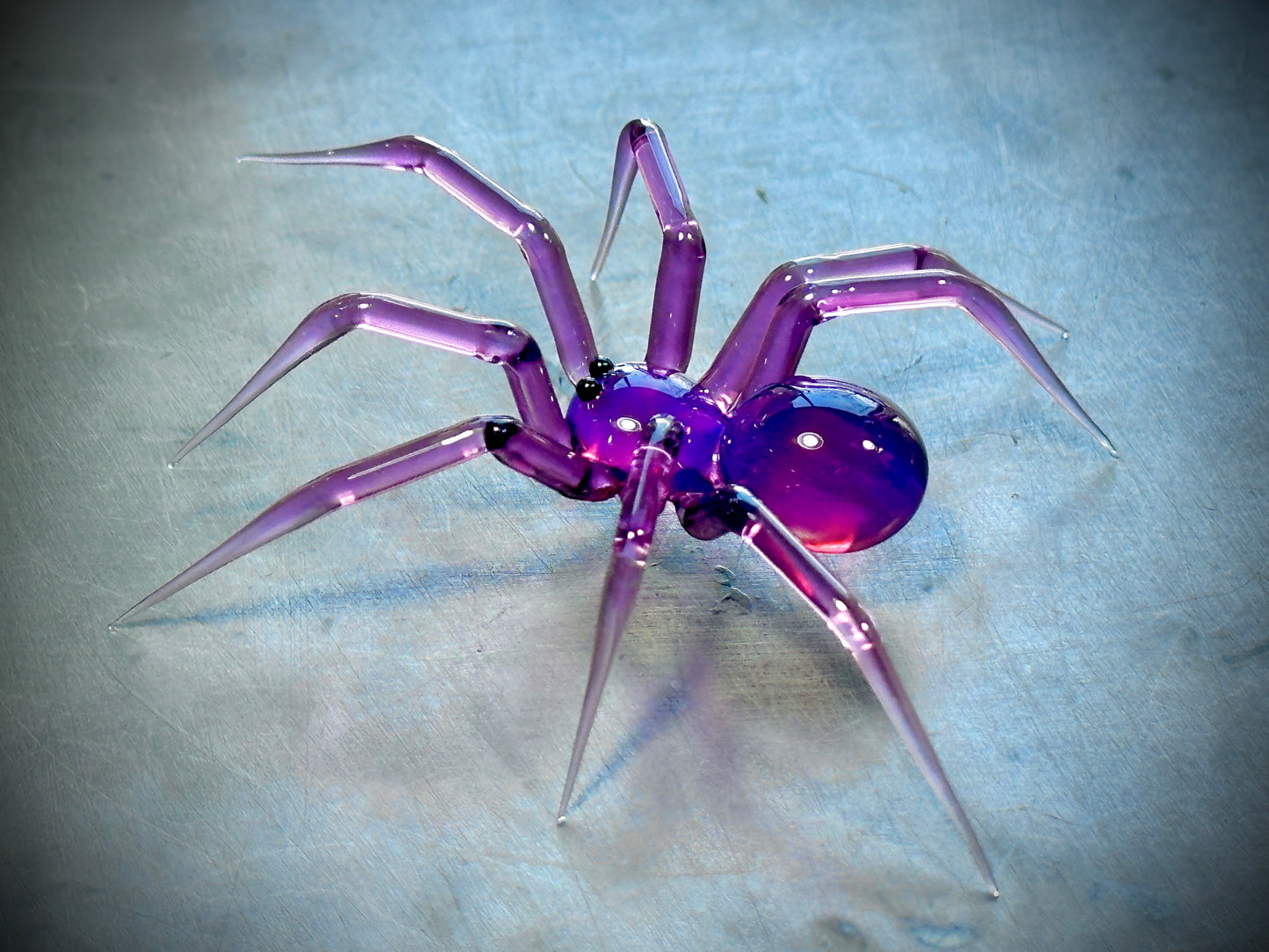 Purple Walking Spider  - Glass Figurine Sculpture