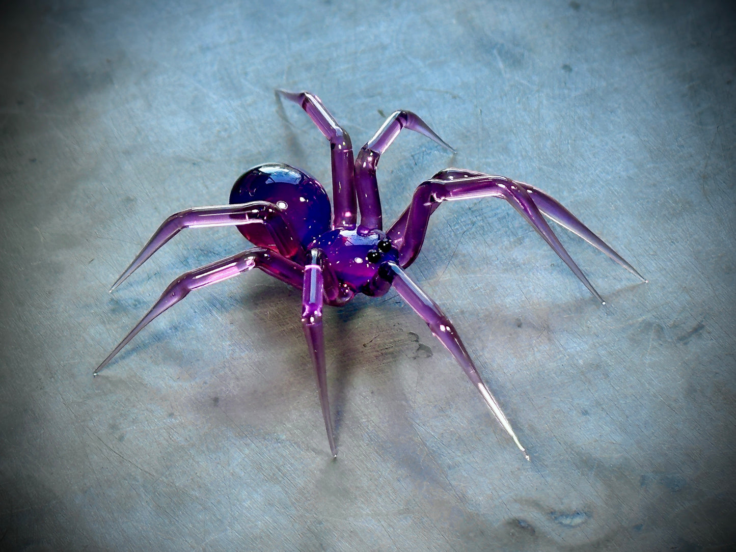 Purple Walking Spider  - Glass Figurine Sculpture