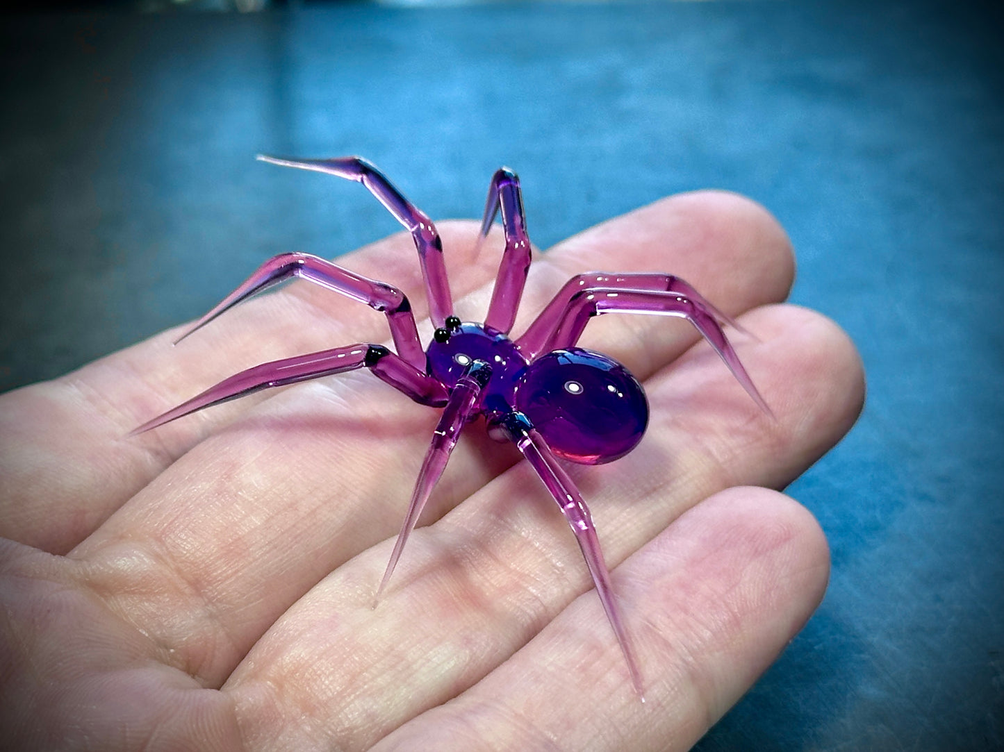 Purple Walking Spider  - Glass Figurine Sculpture