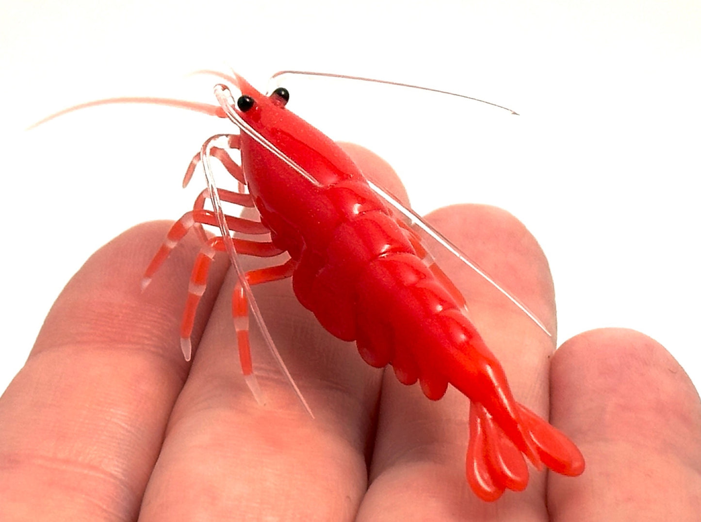 Red Cherry Shrimp with Eggs - Glass Figurine Sculpture