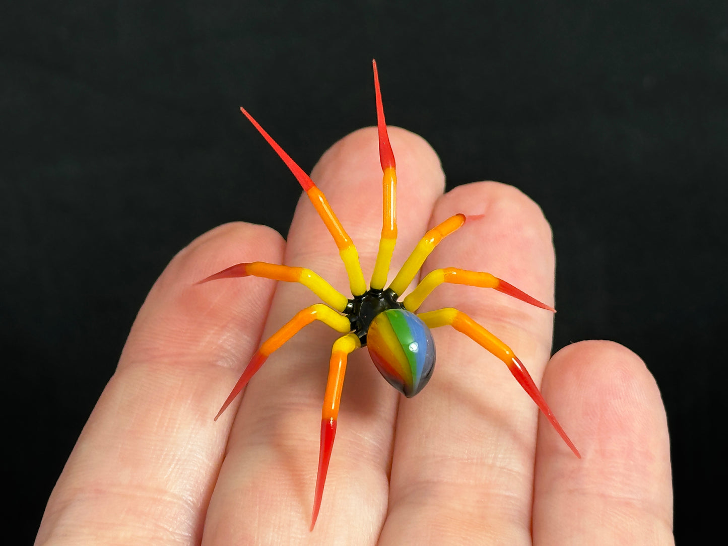 Fire Rainbow Spider 🕷️ - Glass Figurine Sculpture