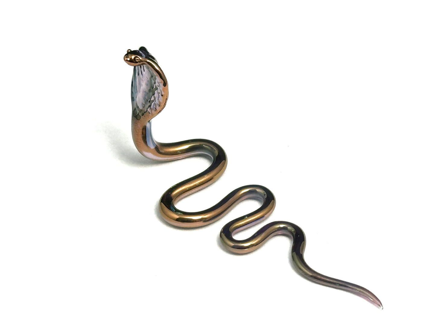 Golden Cobra Snake - Glass Figurine Sculpture