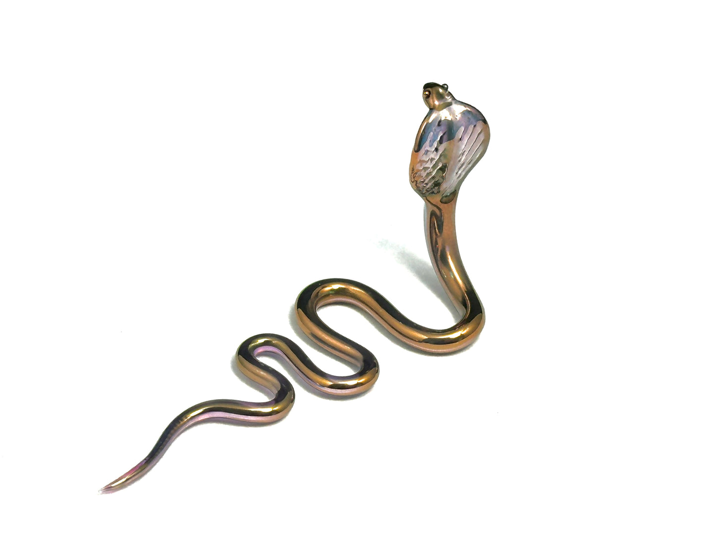 Golden Cobra Snake - Glass Figurine Sculpture