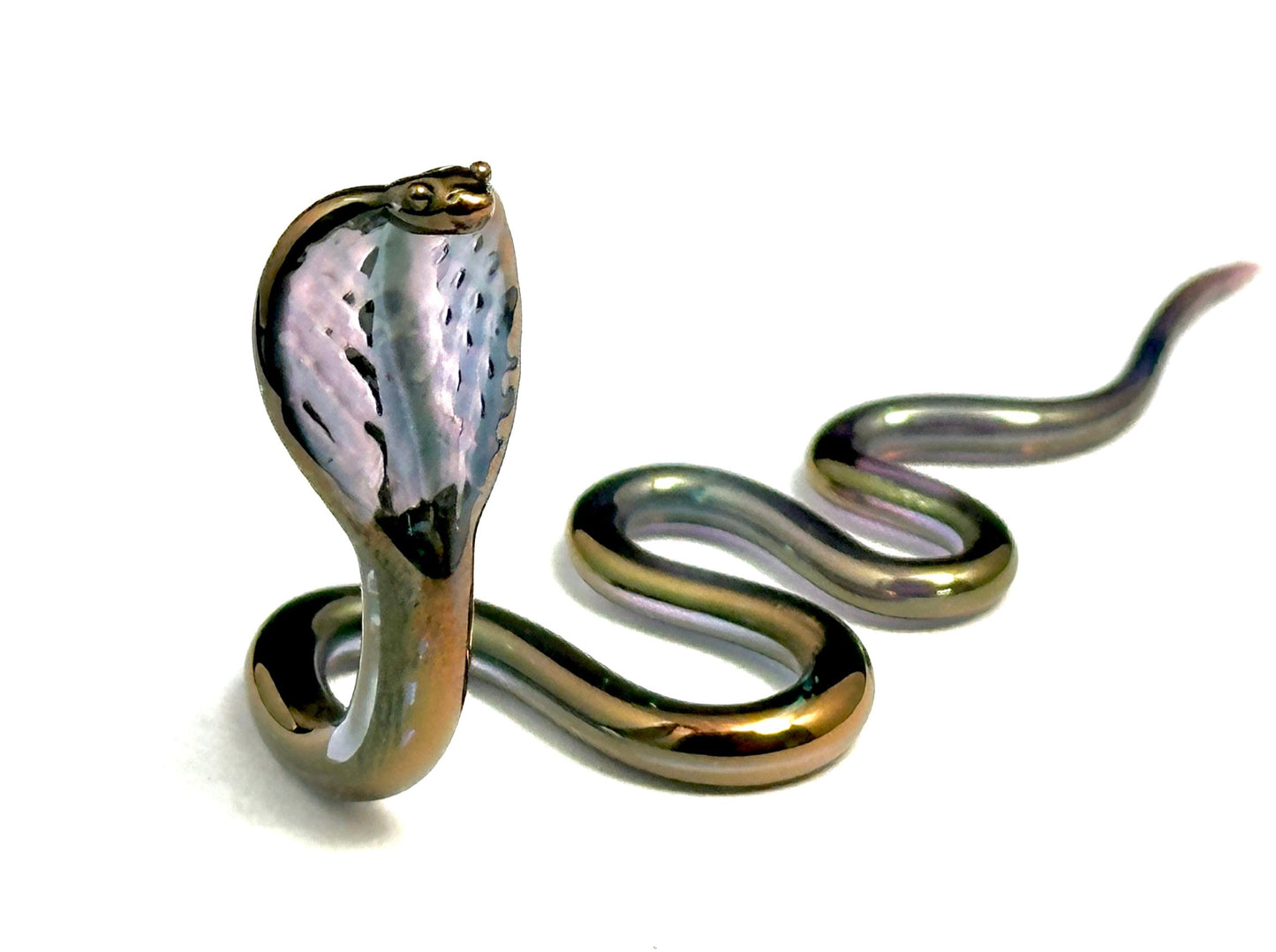 Golden Cobra Snake - Glass Figurine Sculpture