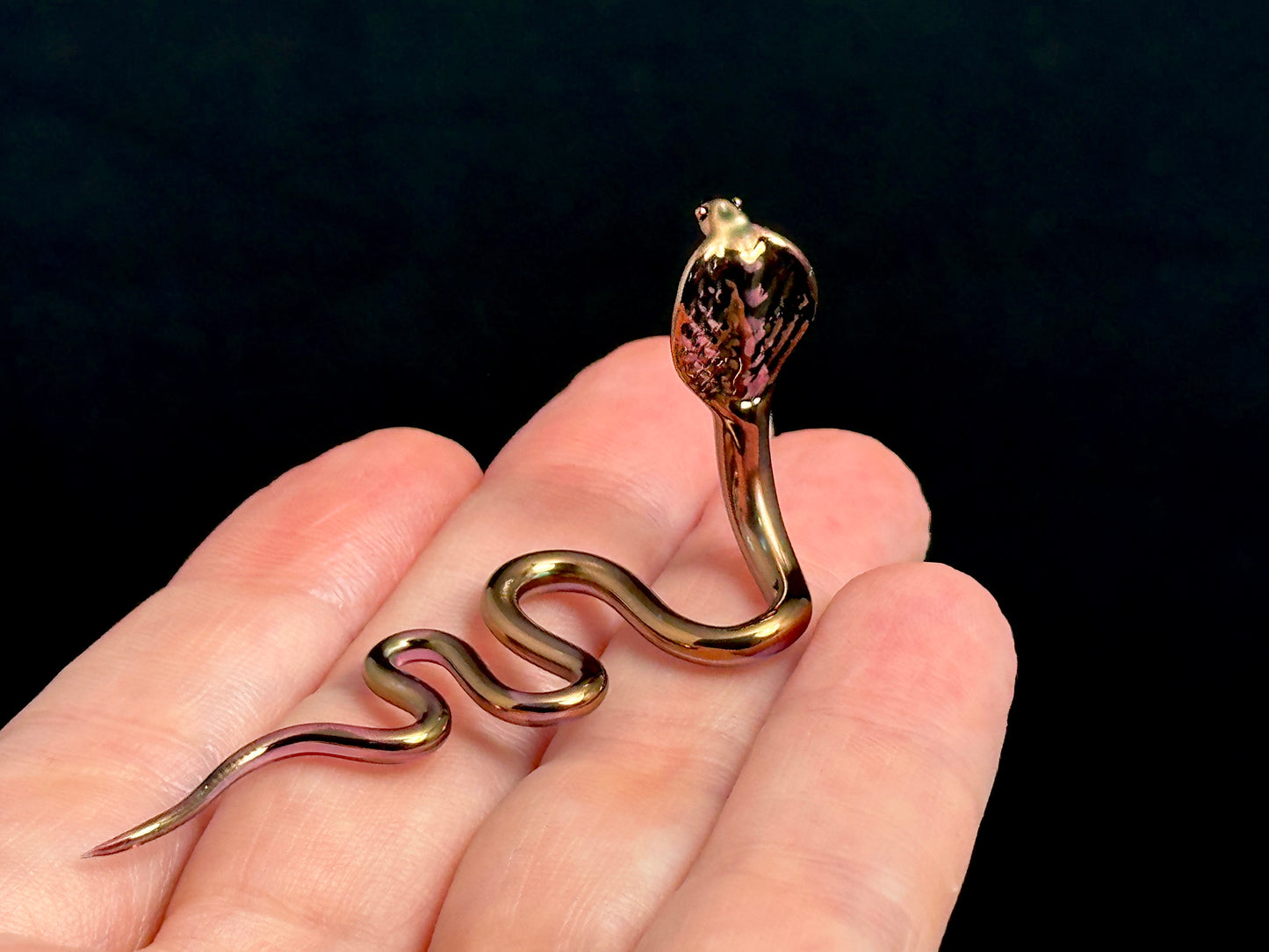 Golden Cobra Snake - Glass Figurine Sculpture