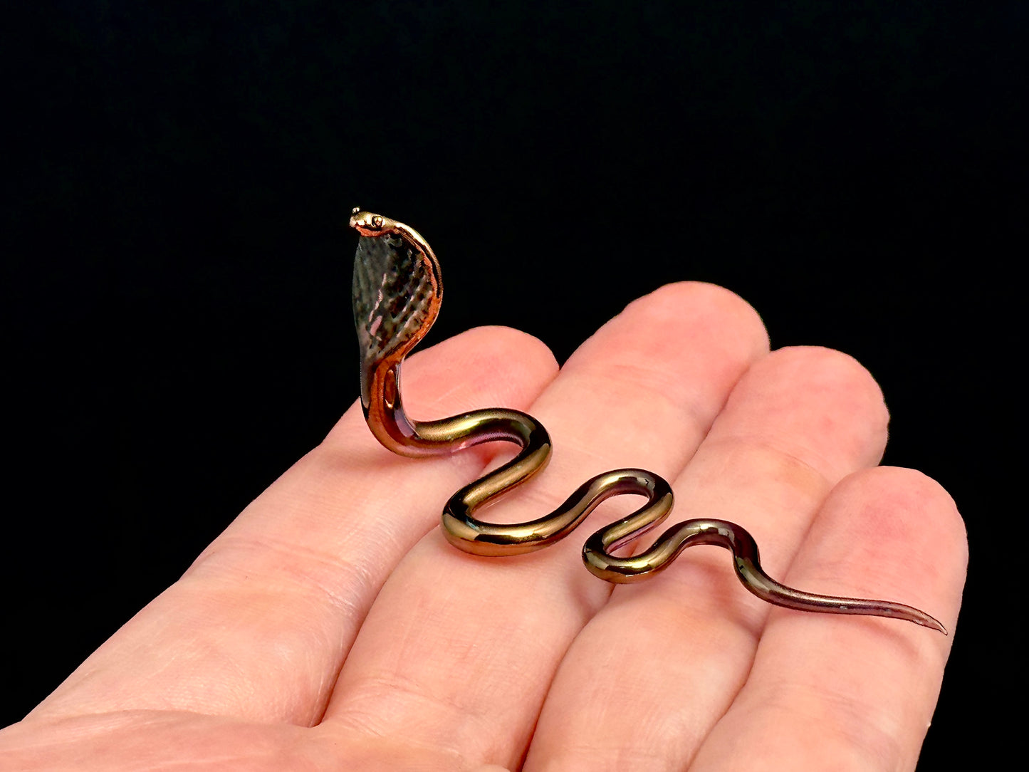 Golden Cobra Snake - Glass Figurine Sculpture