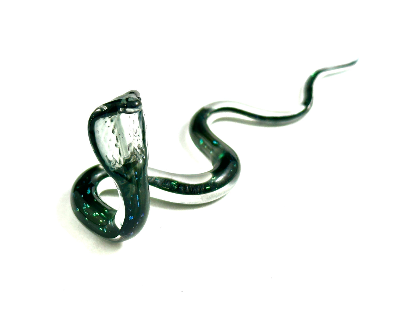 Water Cobra Snake - Glass Figurine Sculpture