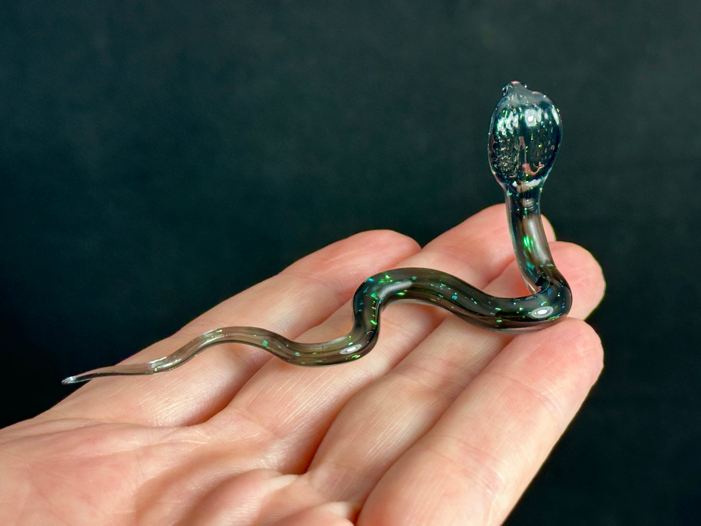 Water Cobra Snake - Glass Figurine Sculpture