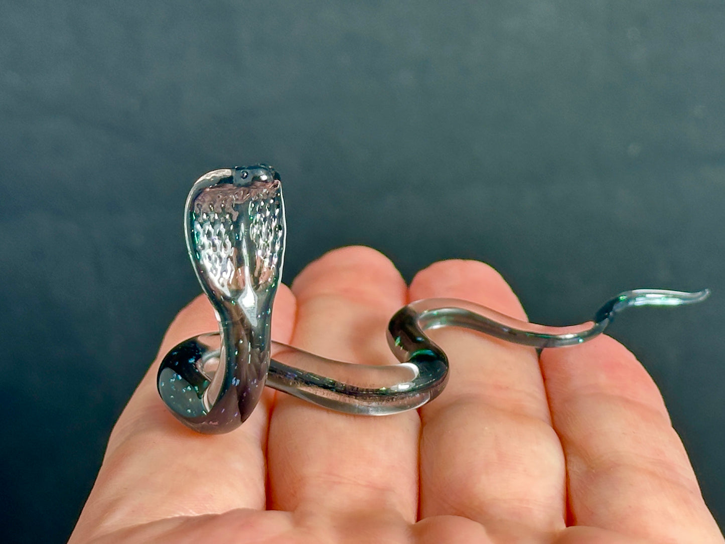 Water Cobra Snake - Glass Figurine Sculpture